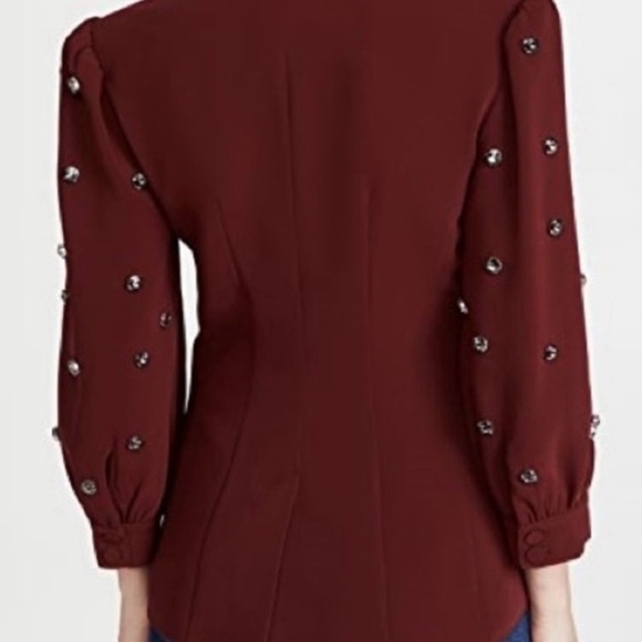 Cinq a Sept Amie Bejeweled 3/4" Puff Sleeve Tailored Fitted
Blazer Size 4 NEW - Picture 9 of 13